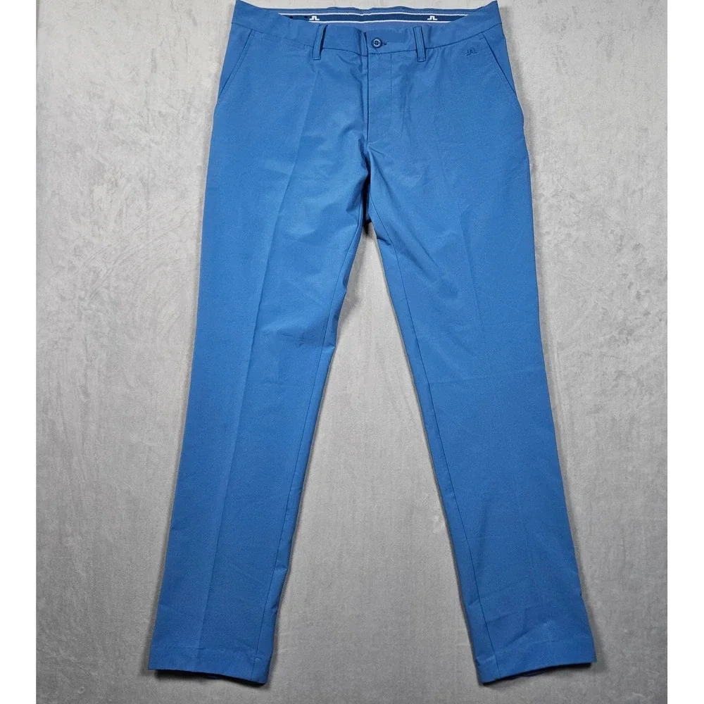 J.Lindeberg Golf Pants Mens 33/32 Blue Ellott Tight Micro Stretch Trousers
